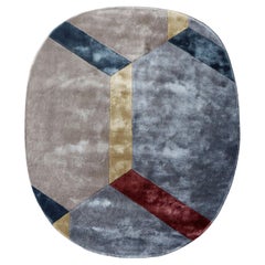 Tappeto Geometrico a Rombi Colorato in Tencel von Deanna Comellini 220x260 cm