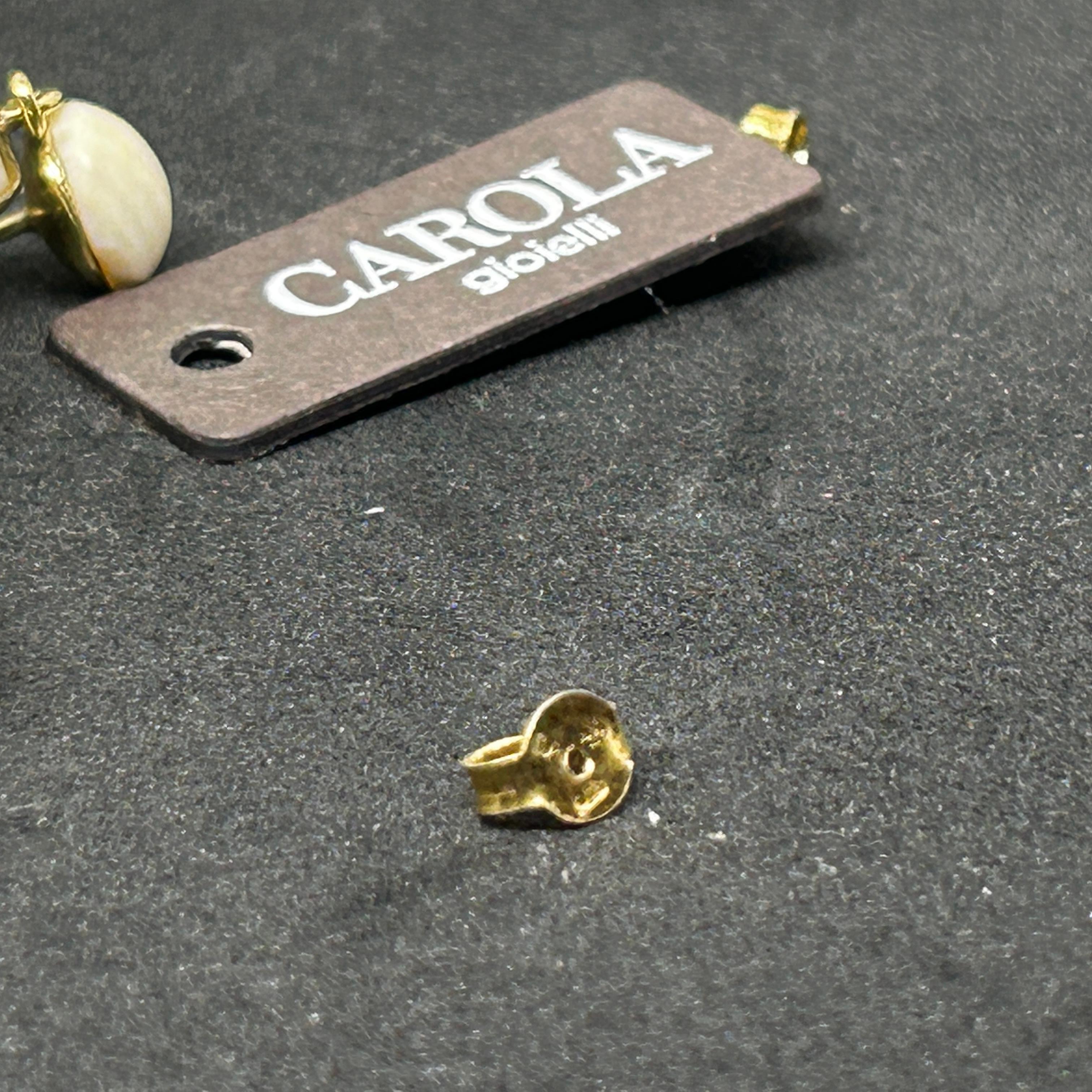 21st Century Elegant White Bone Italian Drop Earrings by Carola For Sale 3