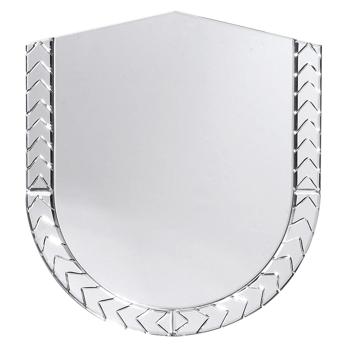 Elemento Due Medium Glass Carved Murano Mirror by Portego For Sale