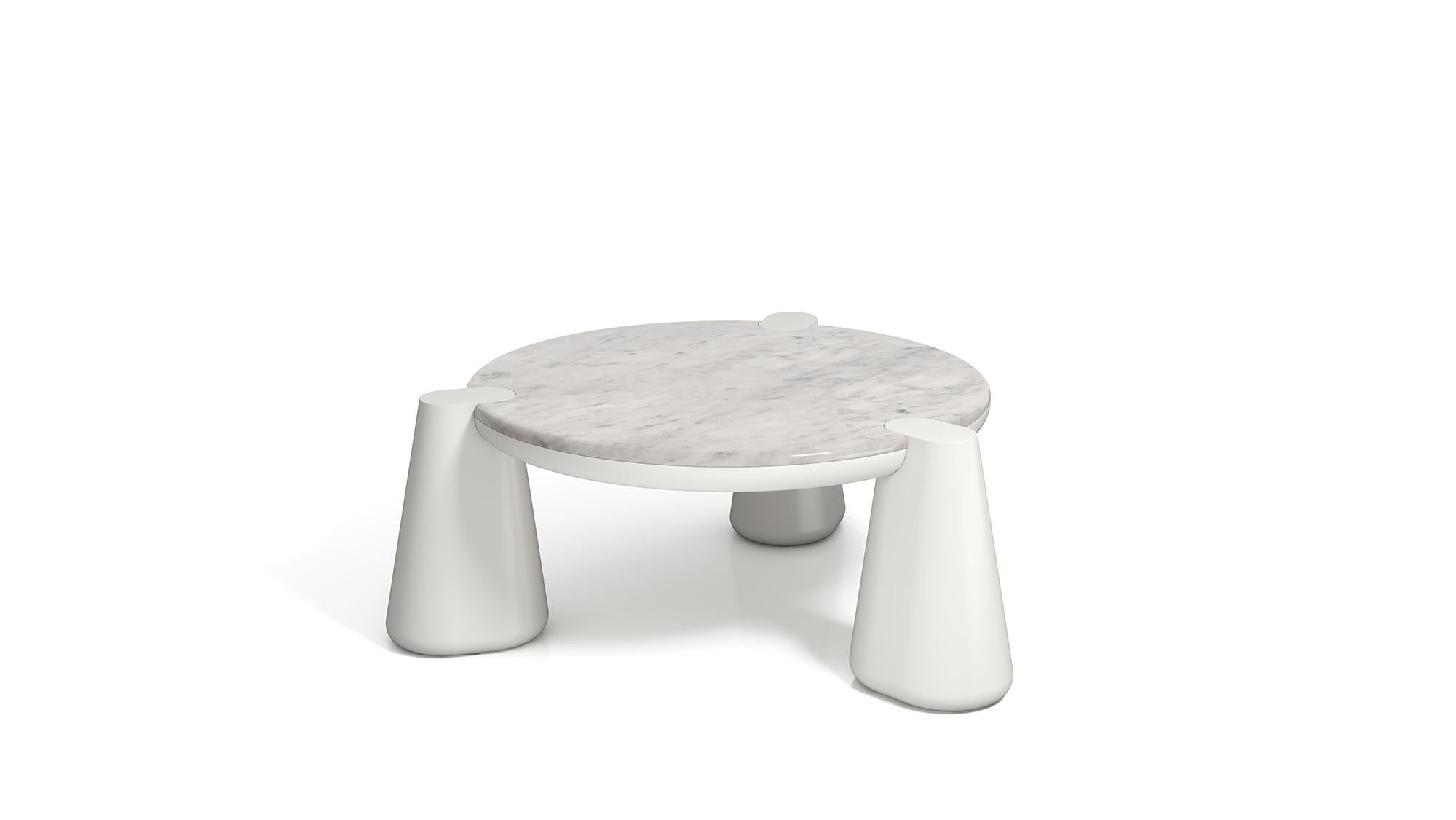 Contemporary 21st Century Elena Salmistraro CoffeeTable Polyurethane Grigio Billiemi Glossy For Sale