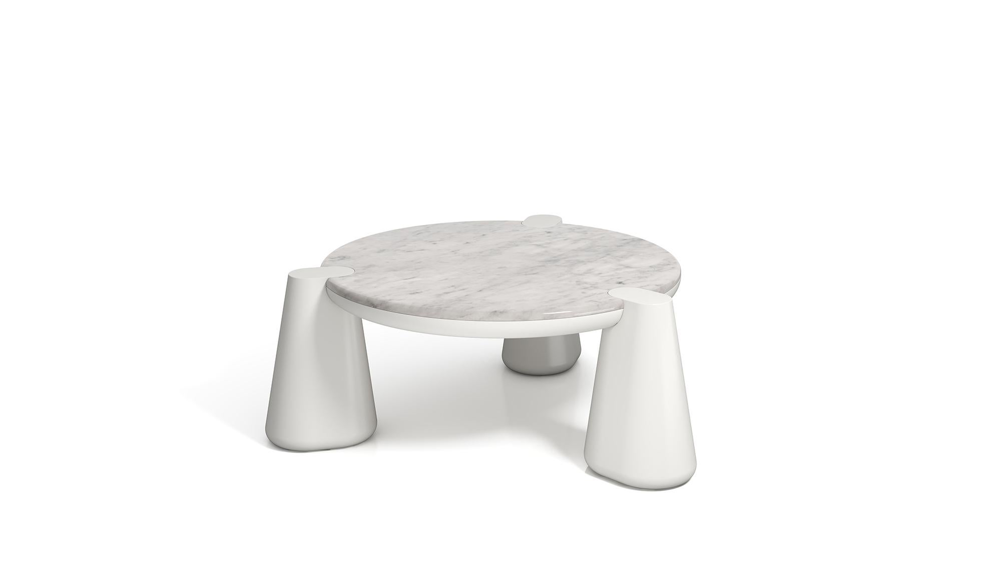 Contemporary 21st Century Elena Salmistraro Coffee Table Polyurethane Billiemi Marble Glossy For Sale