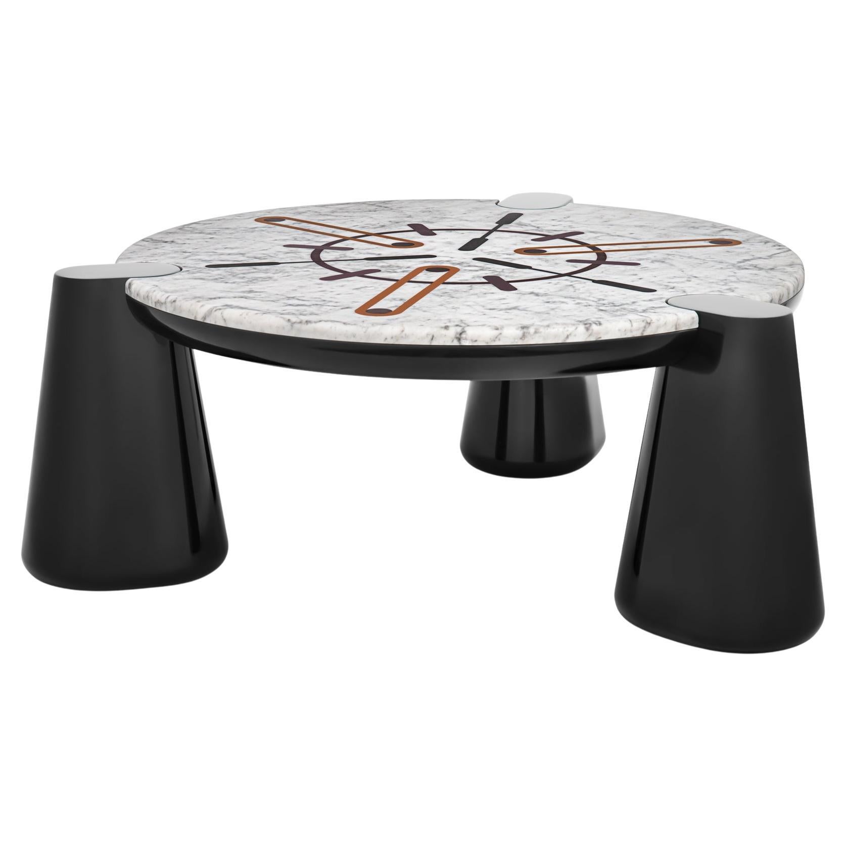 21st Century Elena Salmistraro Coffee Table Polyurethane Marble Resin Inlay  For Sale