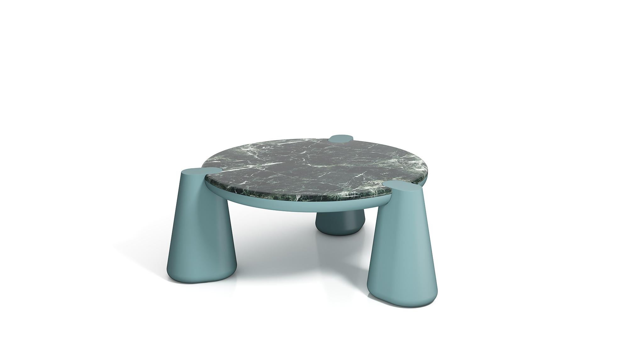 Modern 21st Century Elena Salmistraro Coffee Table Polyurethane Nero Marquinia Marble  For Sale