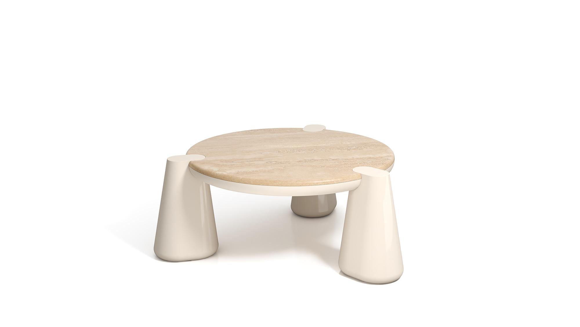 Modern 21st Century Elena Salmistraro Coffee Table Polyurethane Verde Alpi Marble  For Sale