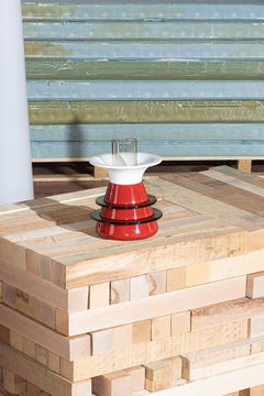 21st Century Elena Salmistraro Flame Red Vase Polyurethane Glass Catodo Scapin