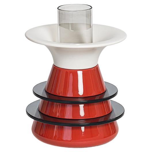 21st Century Elena Salmistraro Flame Red Vase Polyurethane Glass Catodo Scapin For Sale