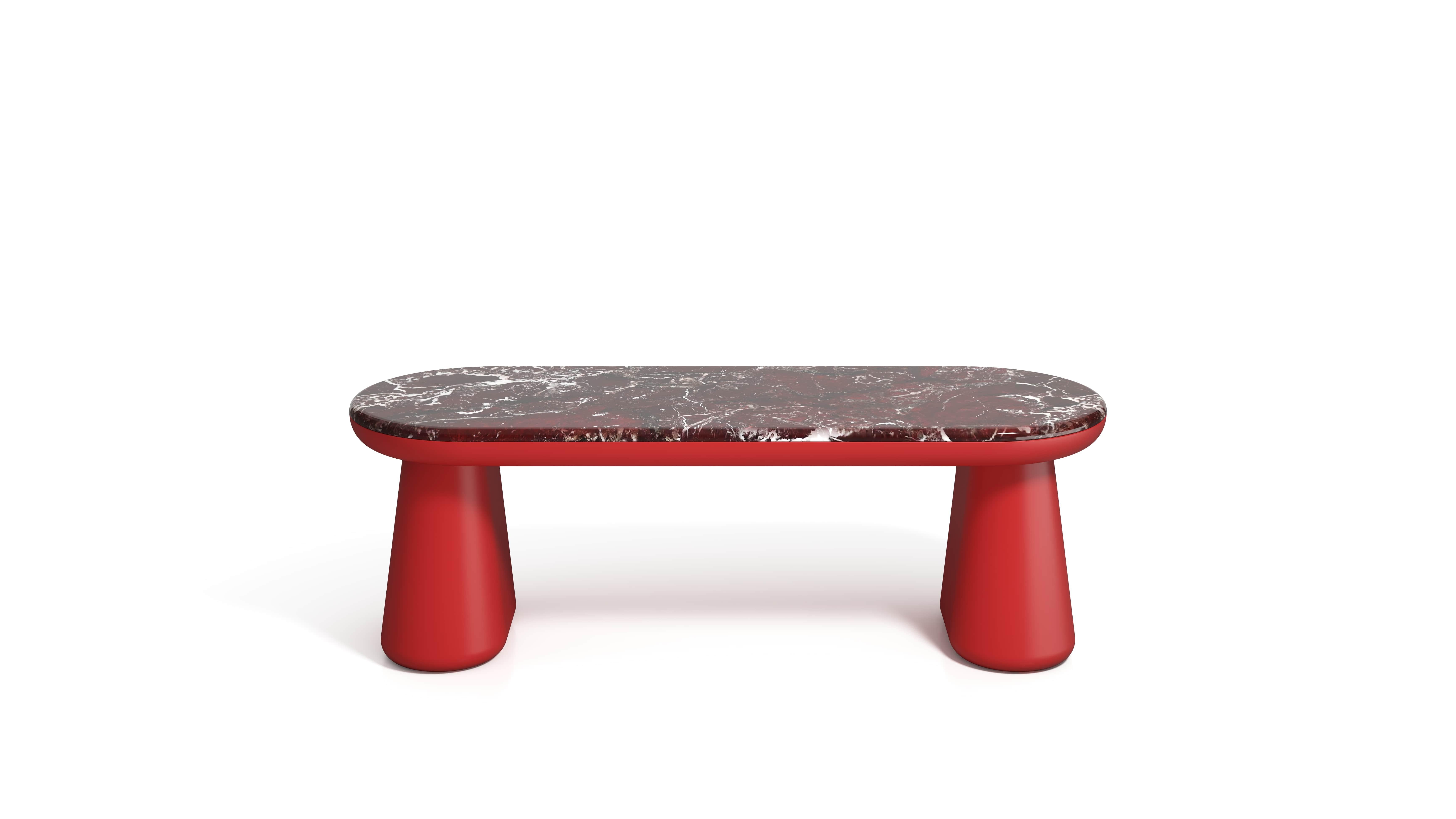 21st Century Elena Salmistraro Ione Bench Polyurethane Marble Red Scapin For Sale 1