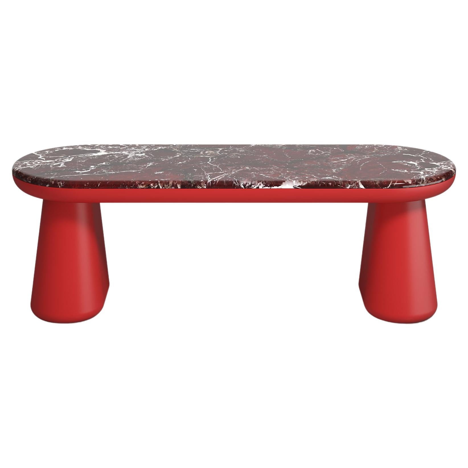 21st Century Elena Salmistraro Ione Bench Polyurethane Marble Red Scapin For Sale