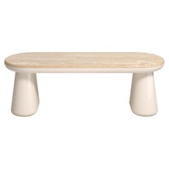 21st Century Elena Salmistraro Ione Bench Polyurethane Classic Travertine Scapin