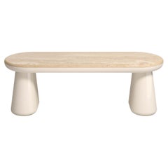 21st Century Elena Salmistraro Ione Bench Polyurethane White Travertine Scapin