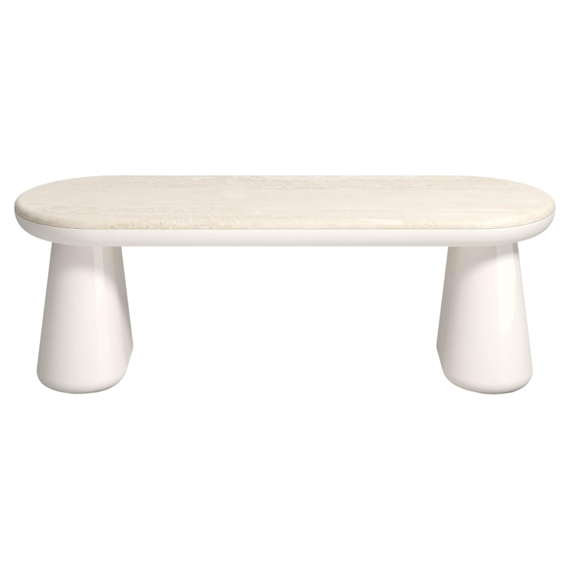 21st Century Elena Salmistraro Ione Bench Polyurethane White Travertine Scapin