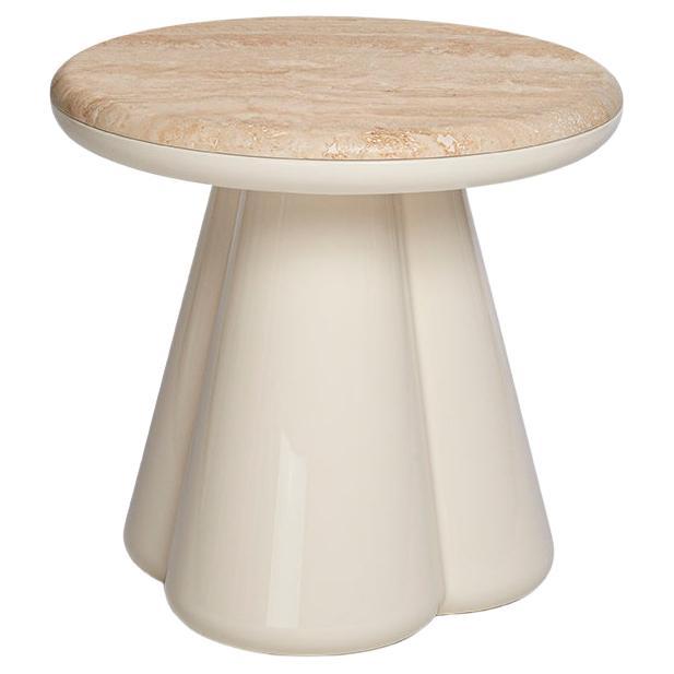 21st Century Elena Salmistraro Stool Low Table Classic Travertine Polyurethane For Sale