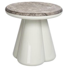 21st Century Elena Salmistraro Stool Low Table NeroMarquinia Marble Polyurethane