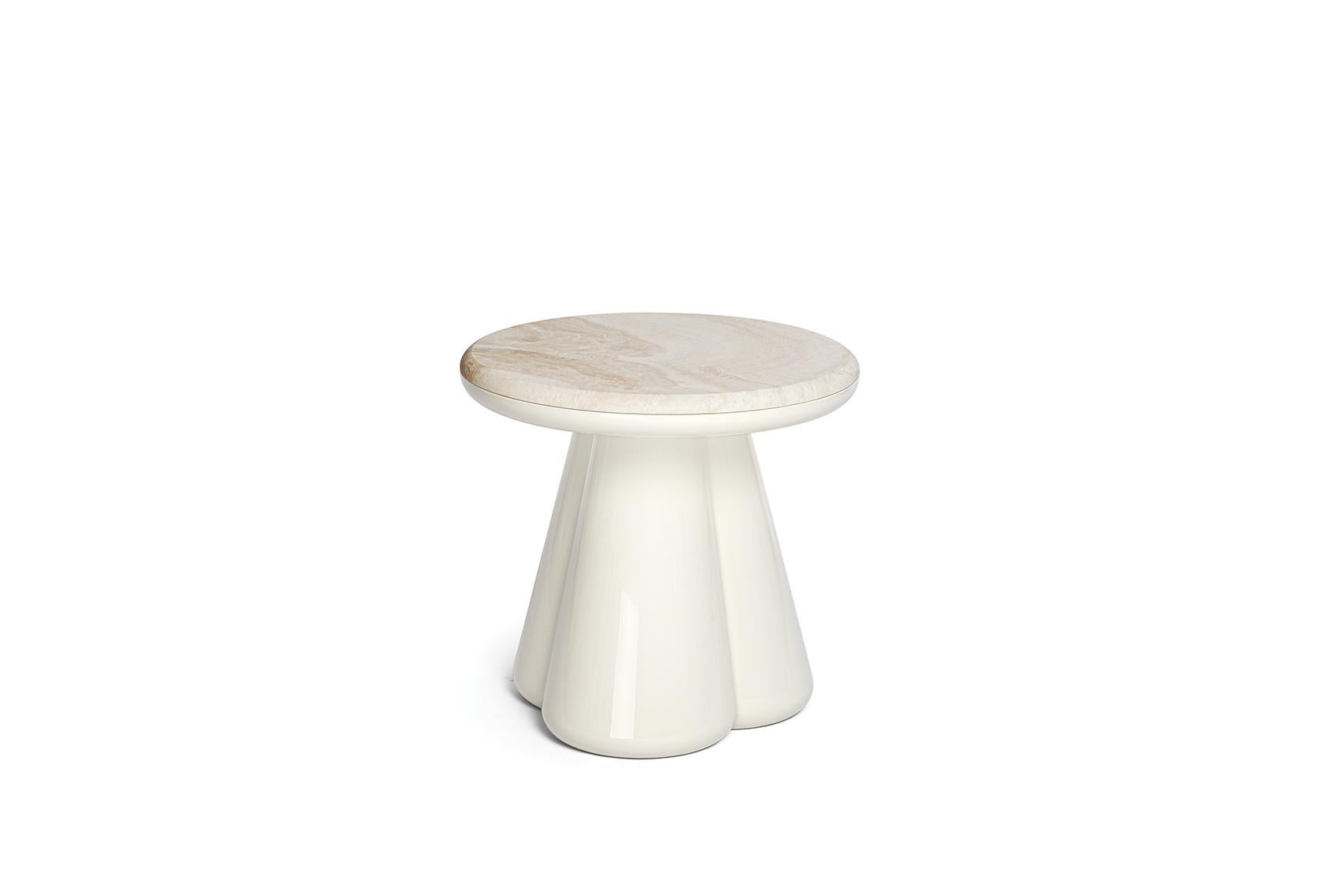 21st Century Elena Salmistraro StoolLowTable WhitePintaVerde Marble Polyurethane For Sale 5