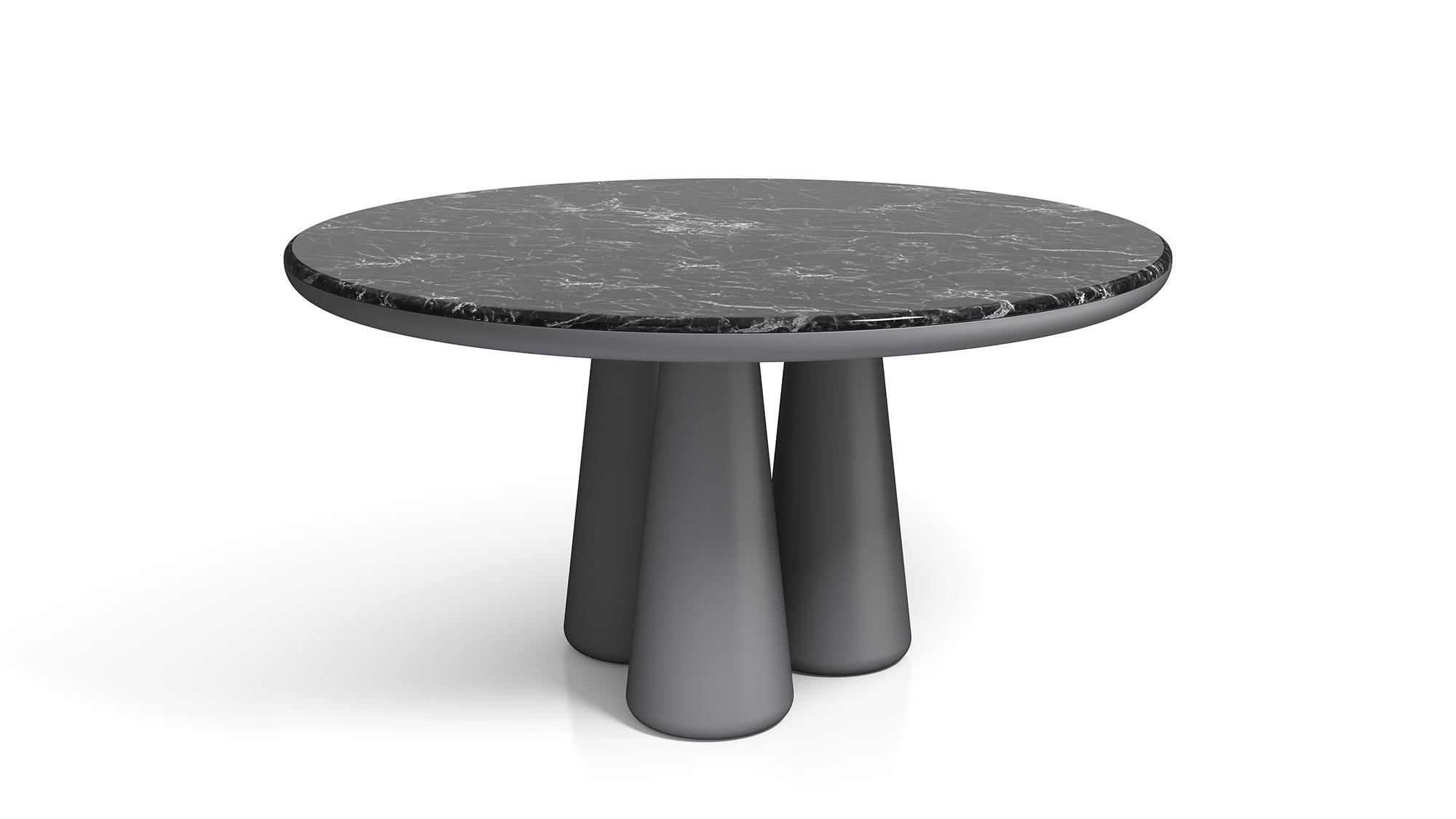 Modern 21st Century Elena Salmistraro Table Polyurethane Classic Travertino Glossy Legs For Sale