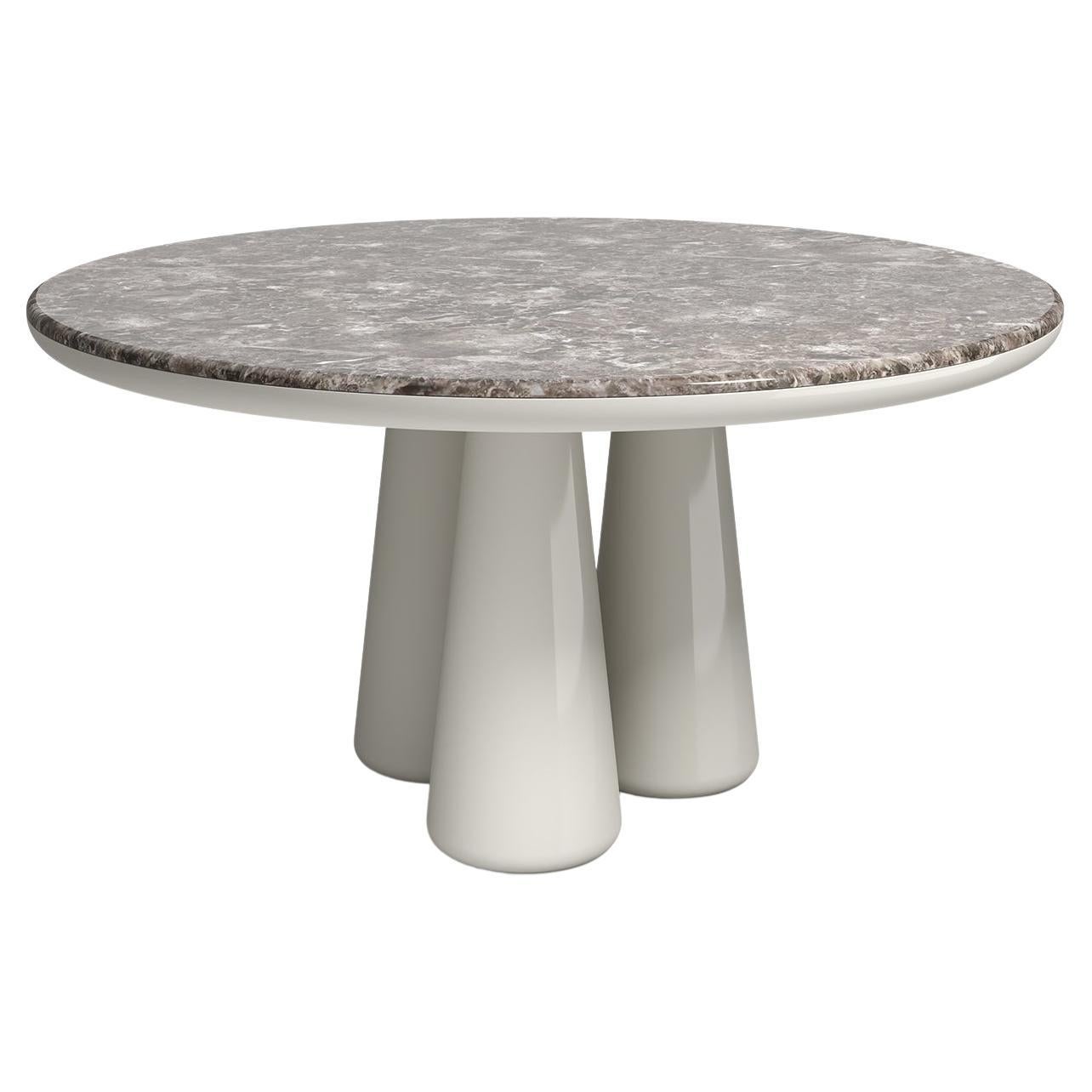 Elena Salmistraro Tisch aus Polyurethan, Grigio Billiemi, glänzender Stein, 21. Jahrhundert