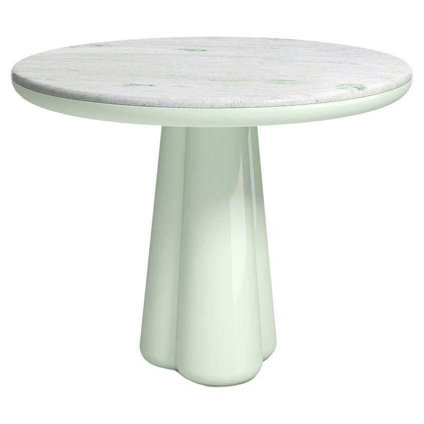 Elena Salmistraro, Tisch mit Polyurethan-Marmorplatte und glänzenden Beinen Isotopo, 21. Jahrhundert