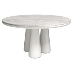 21st Century Elena Salmistraro Table Polyurethane Nero Marquinia Marble Mat Legs