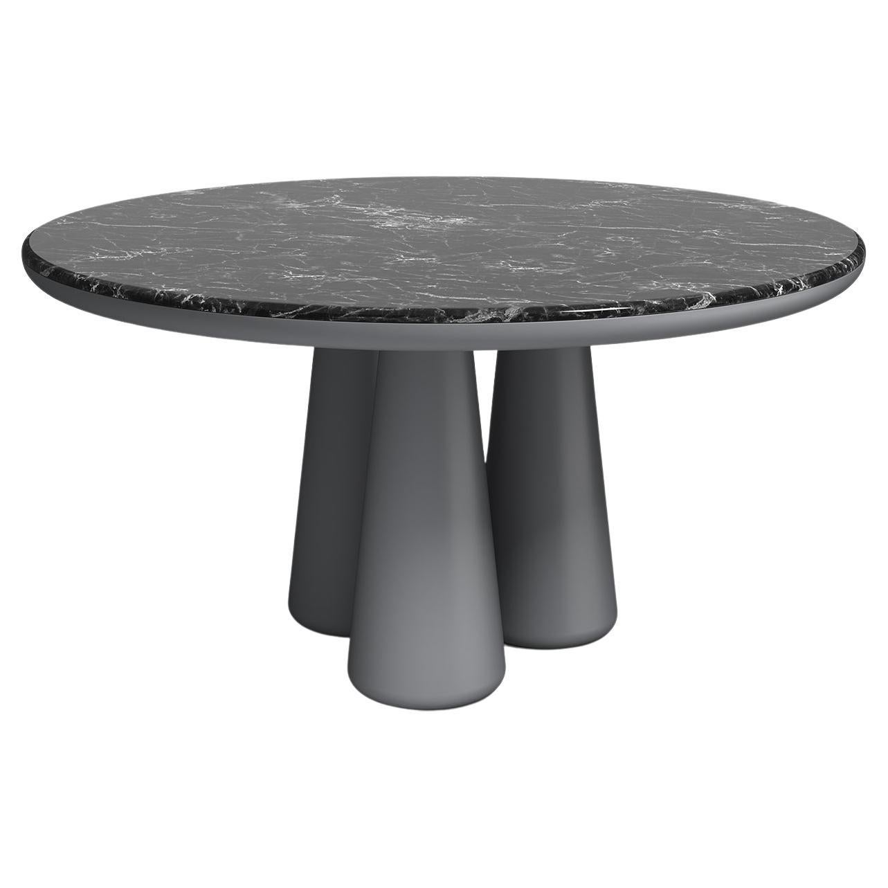 21st Century Elena Salmistraro Table Polyurethane Nero Marquinia Marble Mat Legs For Sale