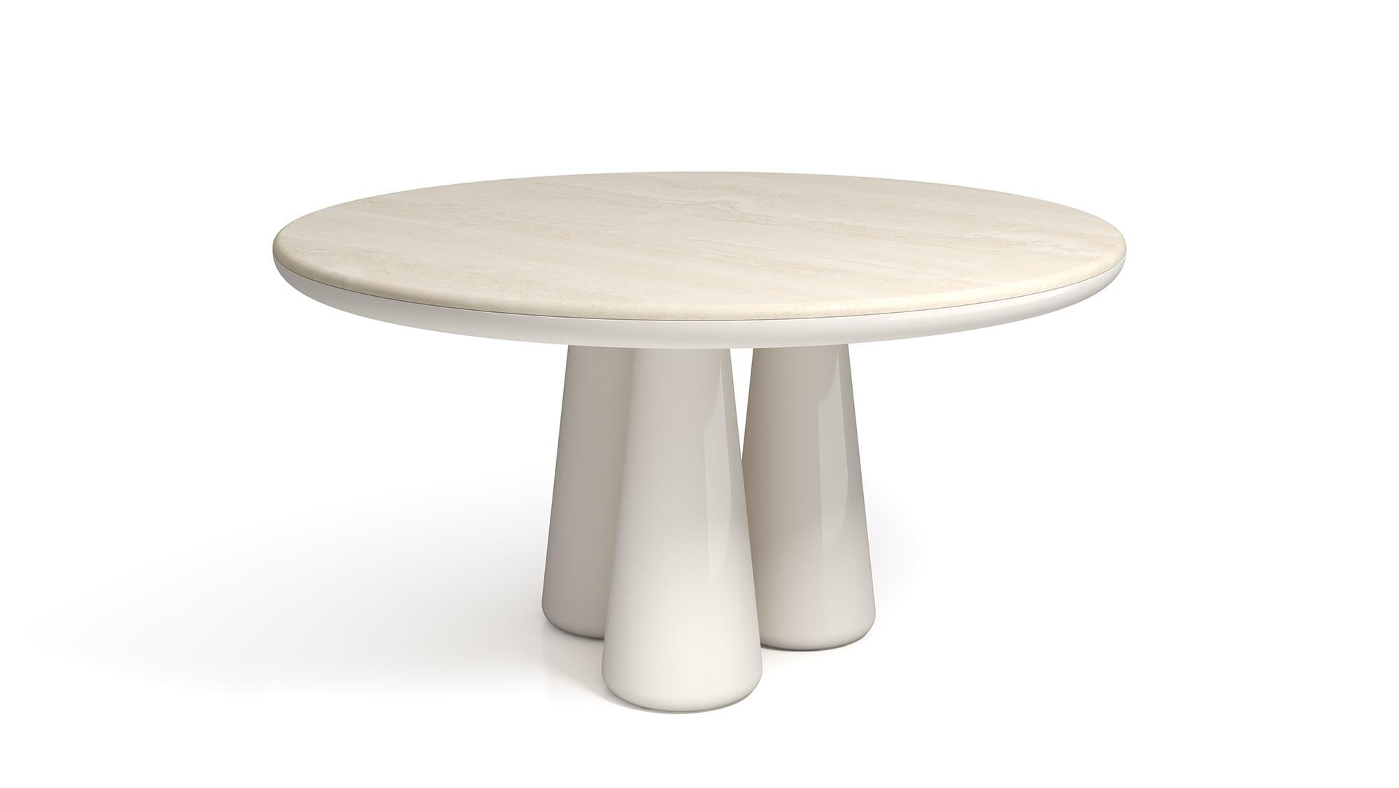 Contemporary 21st Century Elena Salmistraro Table Polyurethane White Carrara Marble Mat For Sale