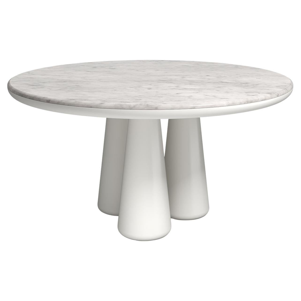 21st Century Elena Salmistraro Table Polyurethane White Carrara Marble Mat