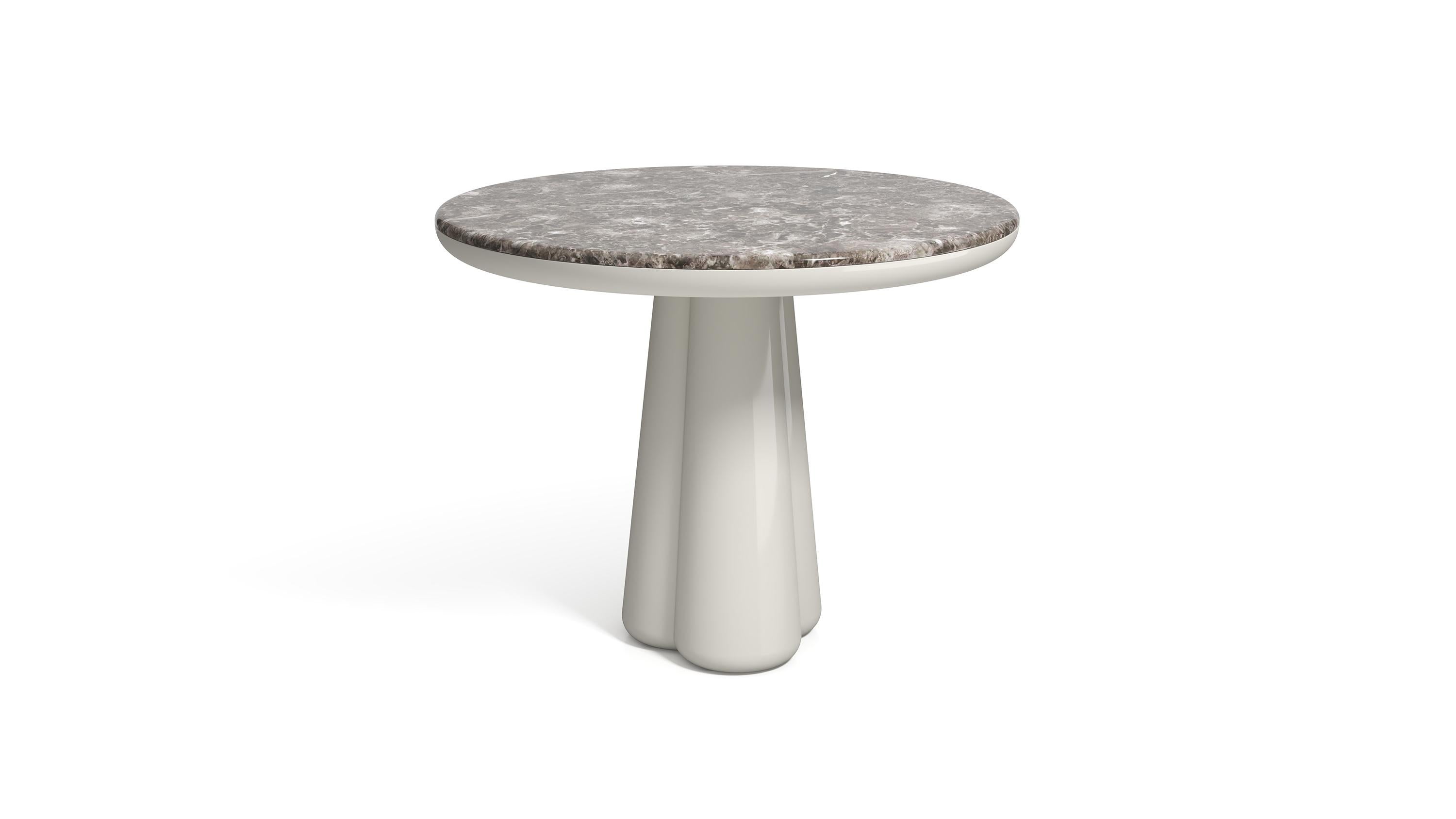 Table Elena Salmistraro du 21e siècle, plateau en marbre travertin blanc polyuréthane en vente 4