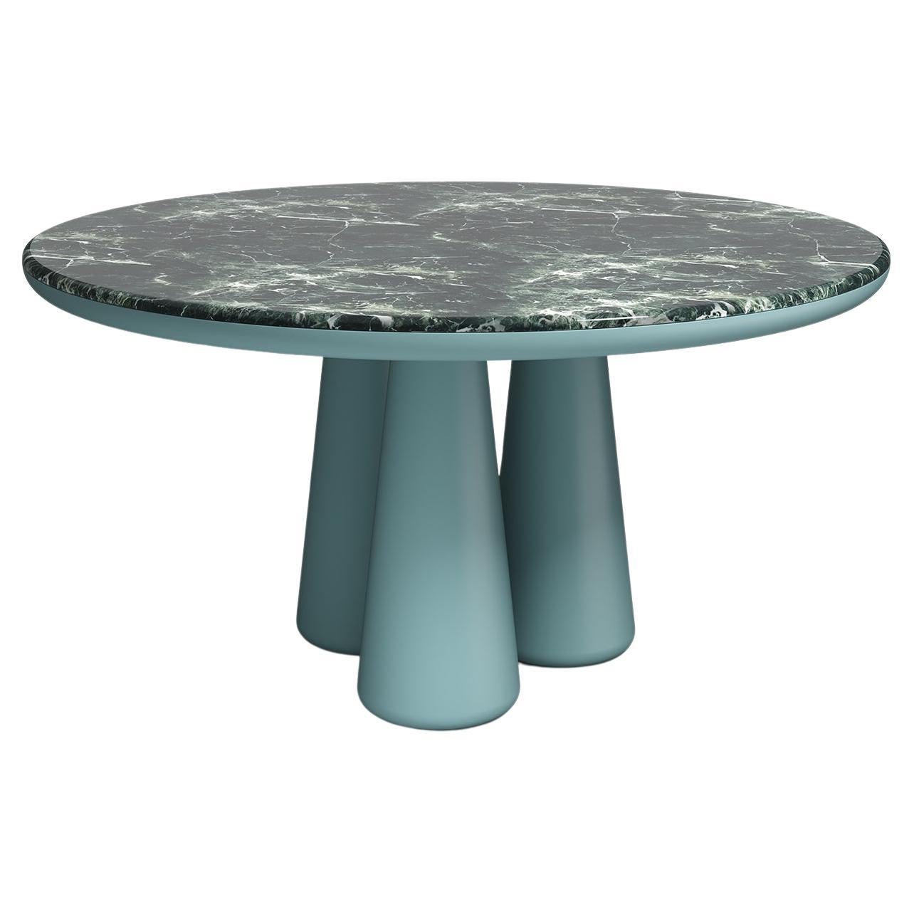 Italian 21st Century Elena Salmistraro Table Polyurethane Whitetravertinetop Glossy Legs For Sale