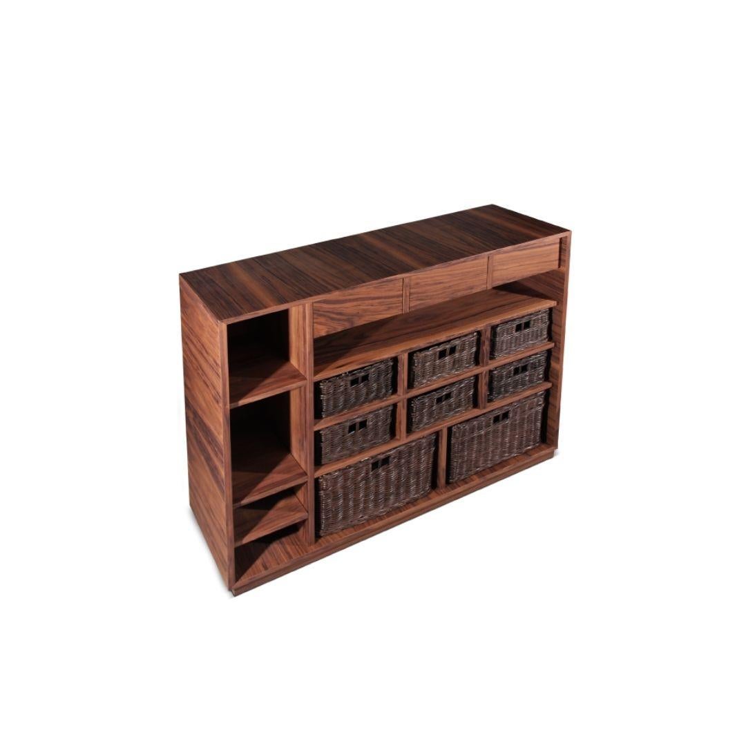 Portuguese 21st Century Elgar Shelf Walnut Wood For Sale