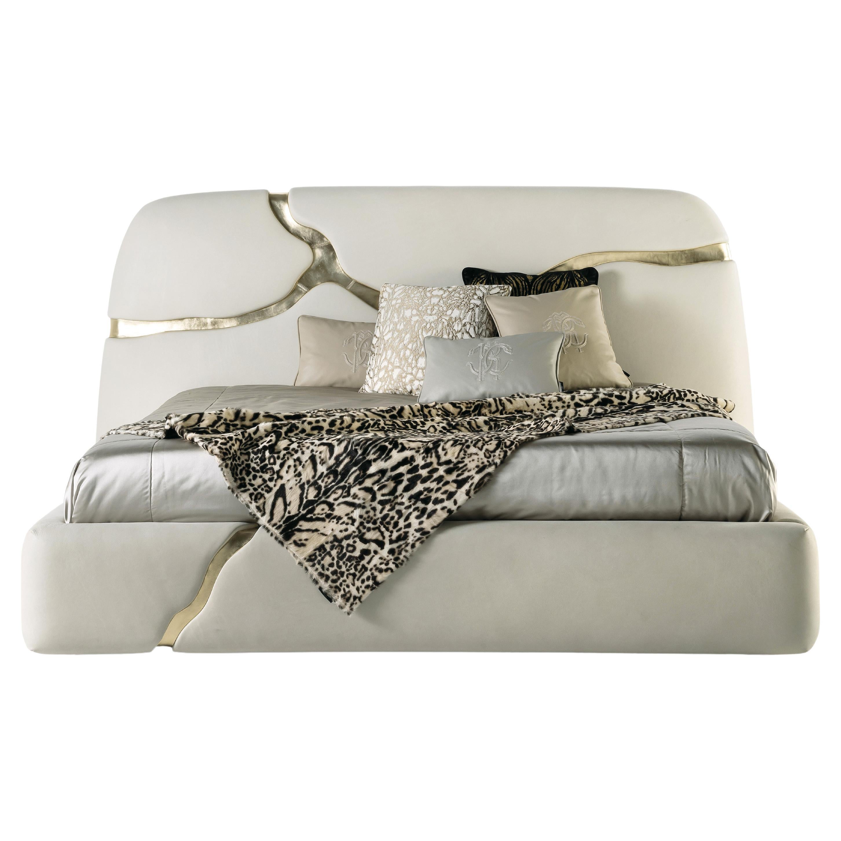 21st Century Elgon Bed in Leather by Roberto Cavalli Home Interiors