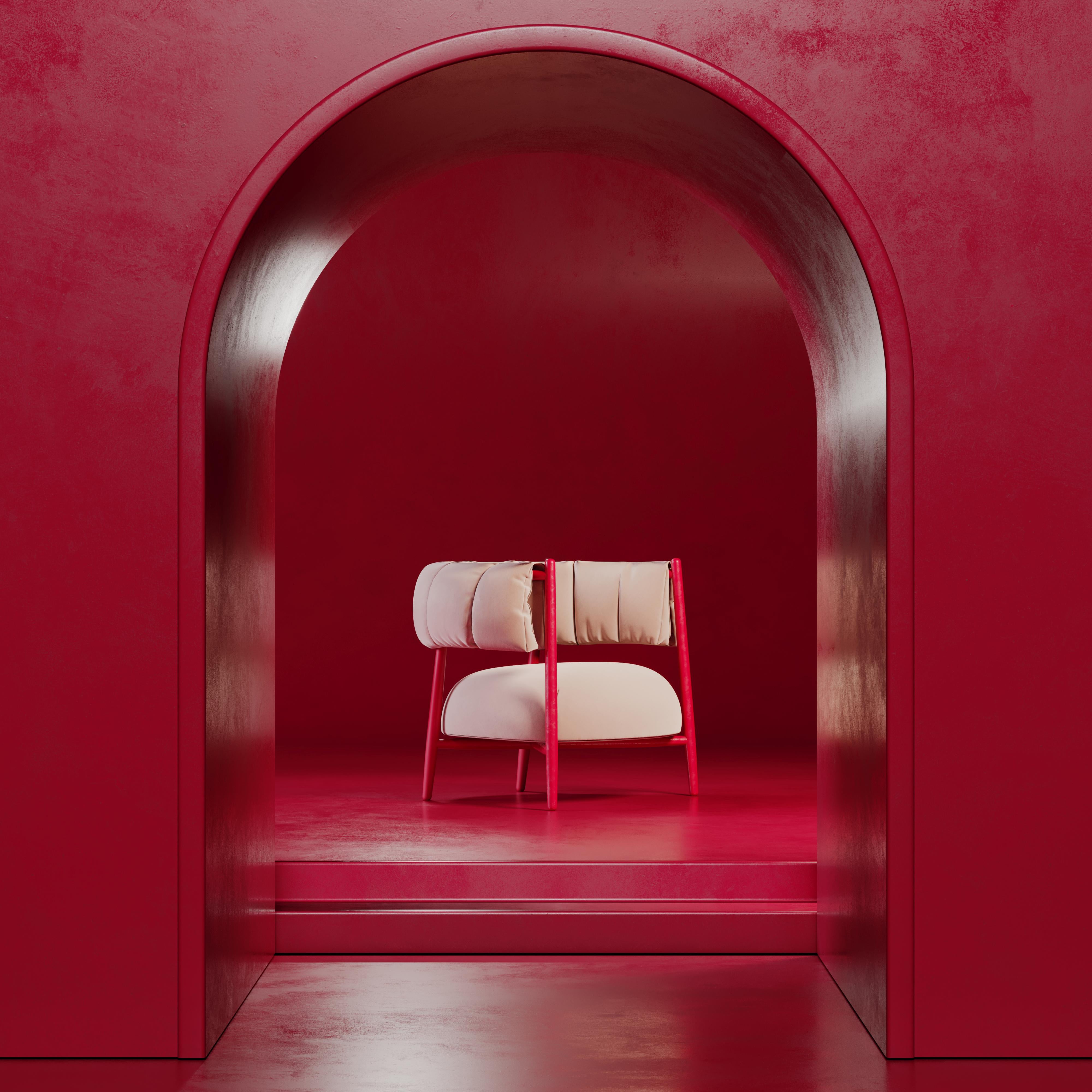 21st Century Ellen Armchair Casamance Lacquered Legs Made in Portugal by Ottiu For Sale 6
