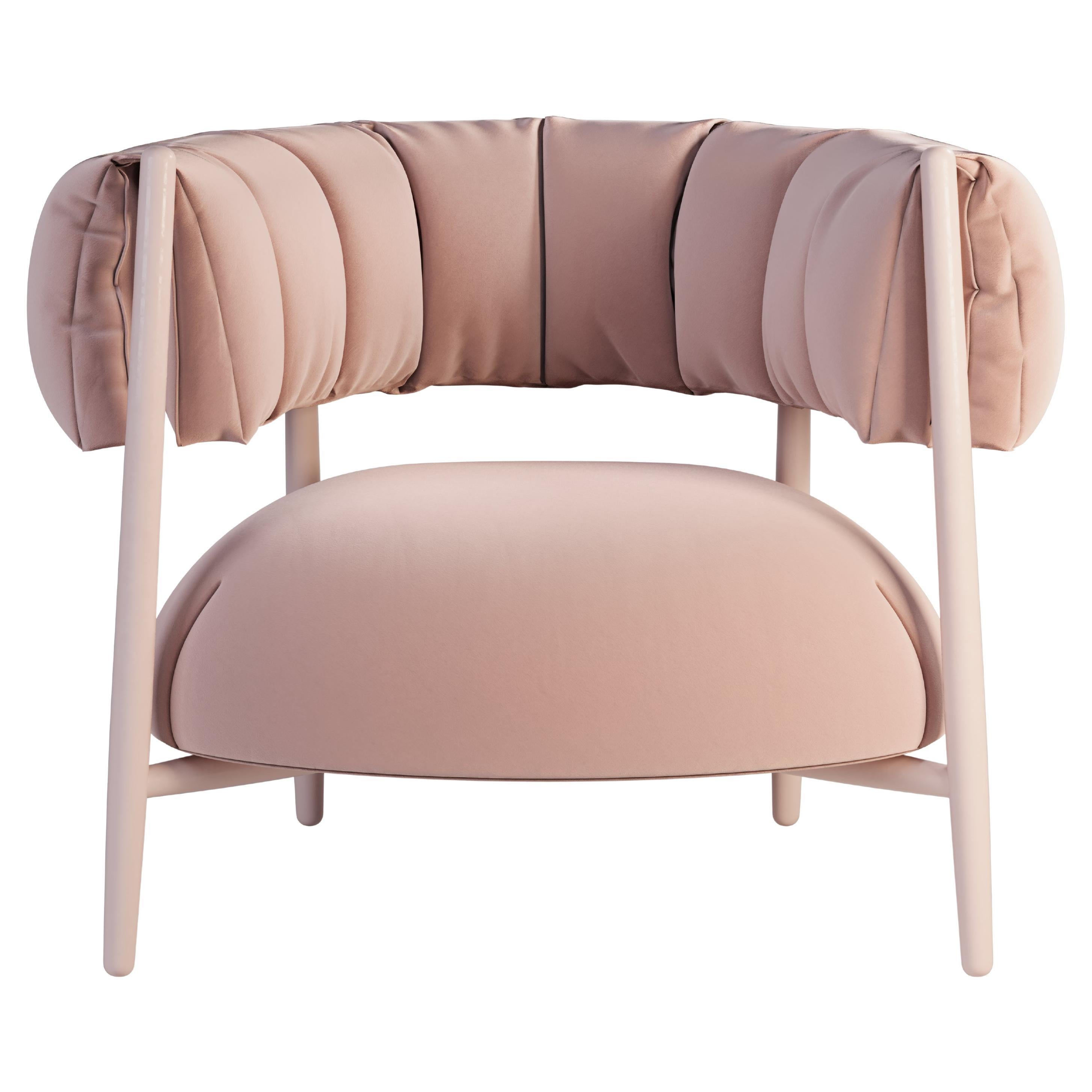 Portuguese 21st Century Ellen Armchair Casamance Lacquered Legs Made in Portugal by Ottiu For Sale