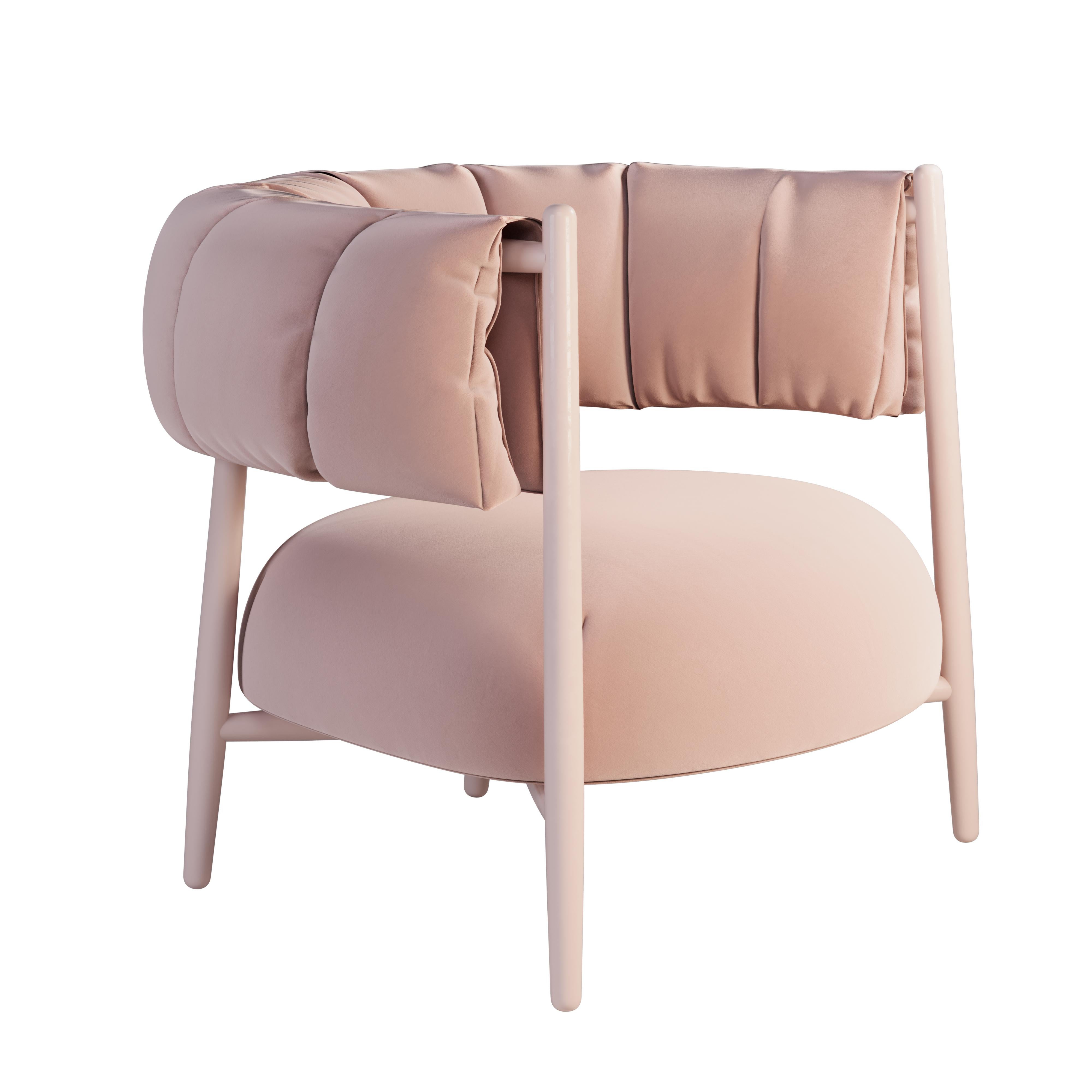 21st Century Ellen Armchair Casamance Lacquered Legs Made in Portugal by Ottiu In New Condition For Sale In RIO TINTO, PT