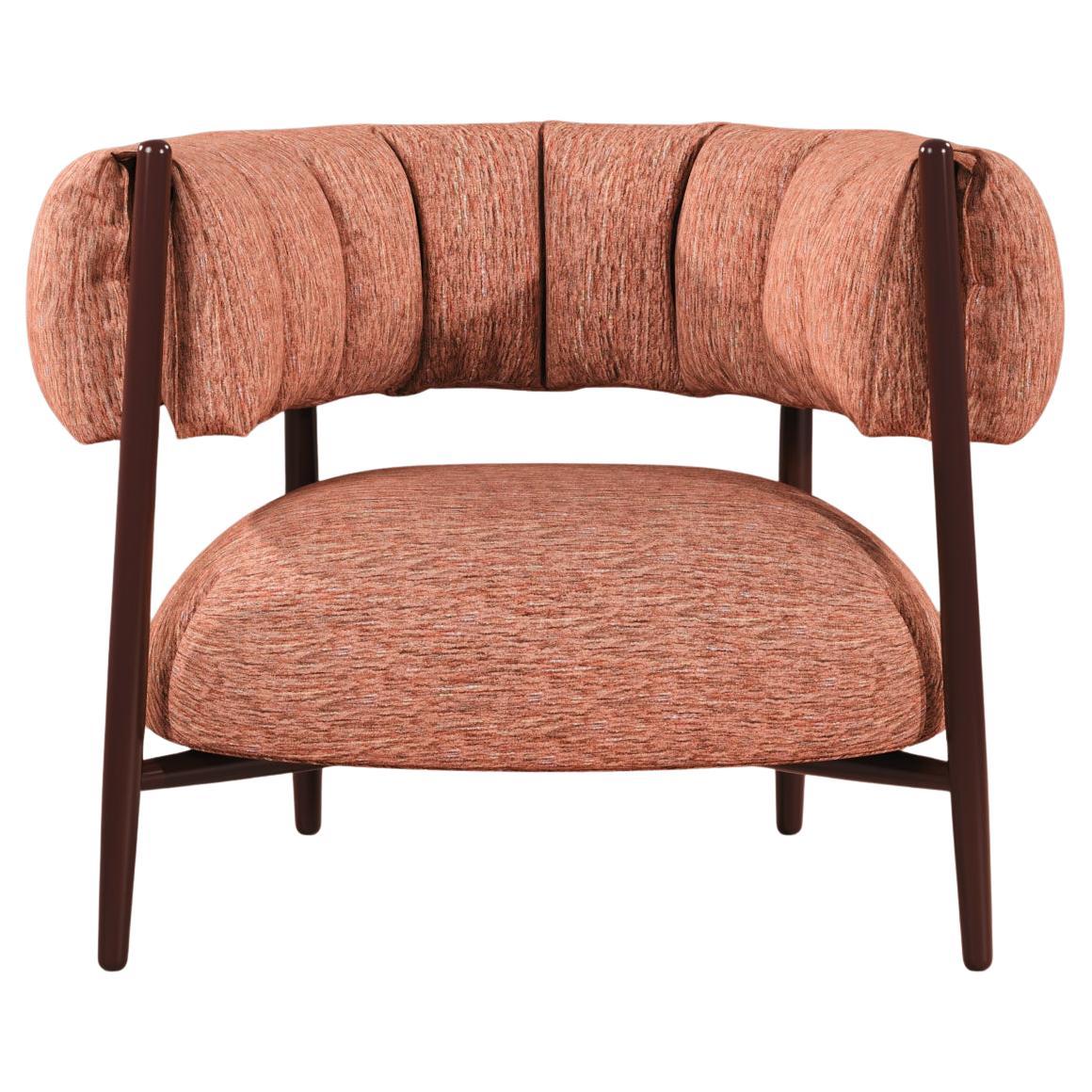 21st Century Ellen Armchair Casamance Lacquered Legs Made in Portugal by Ottiu