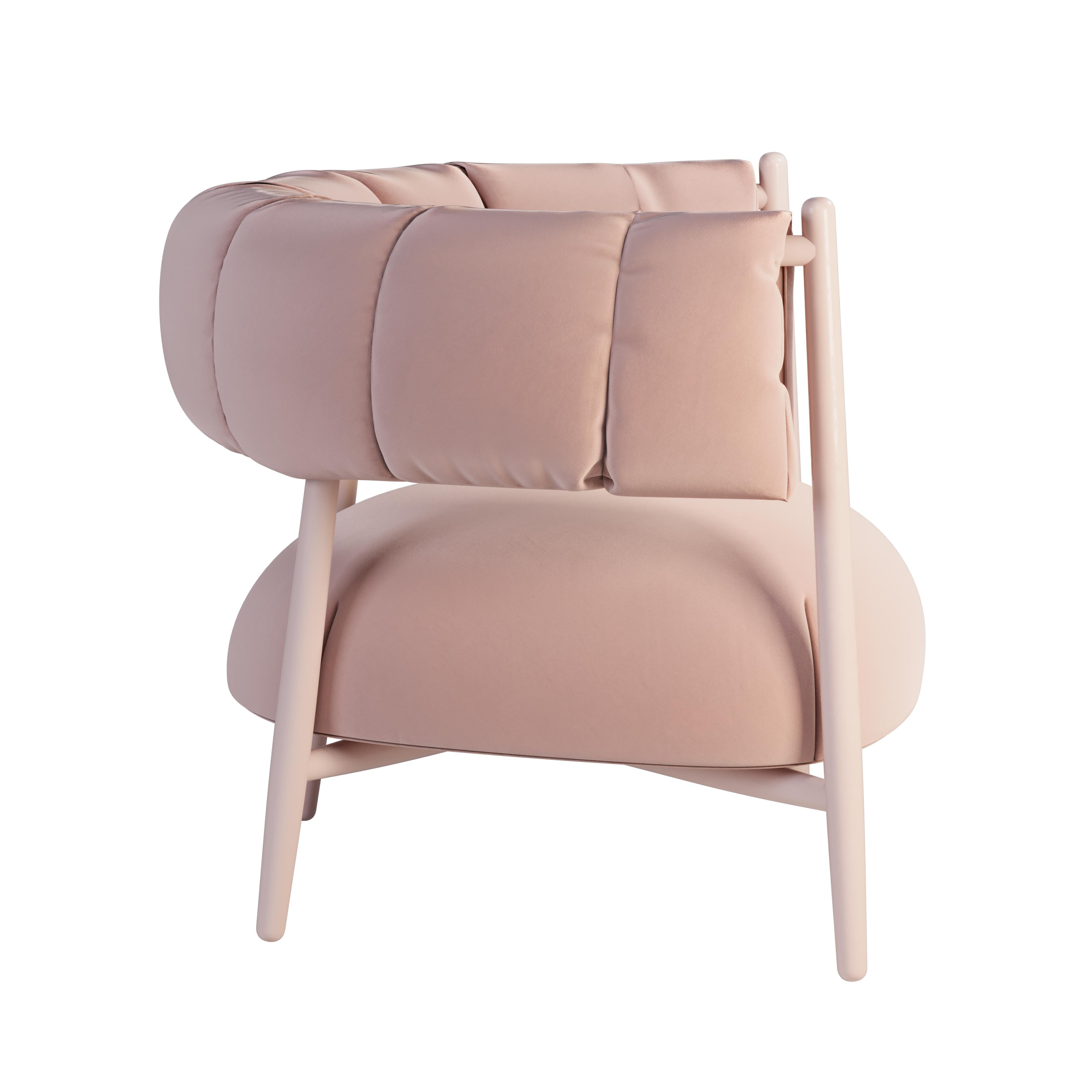 Portuguese 21st Century Ellen Armchair Siege Lacquered Legs Made in Portugal by Ottiu For Sale