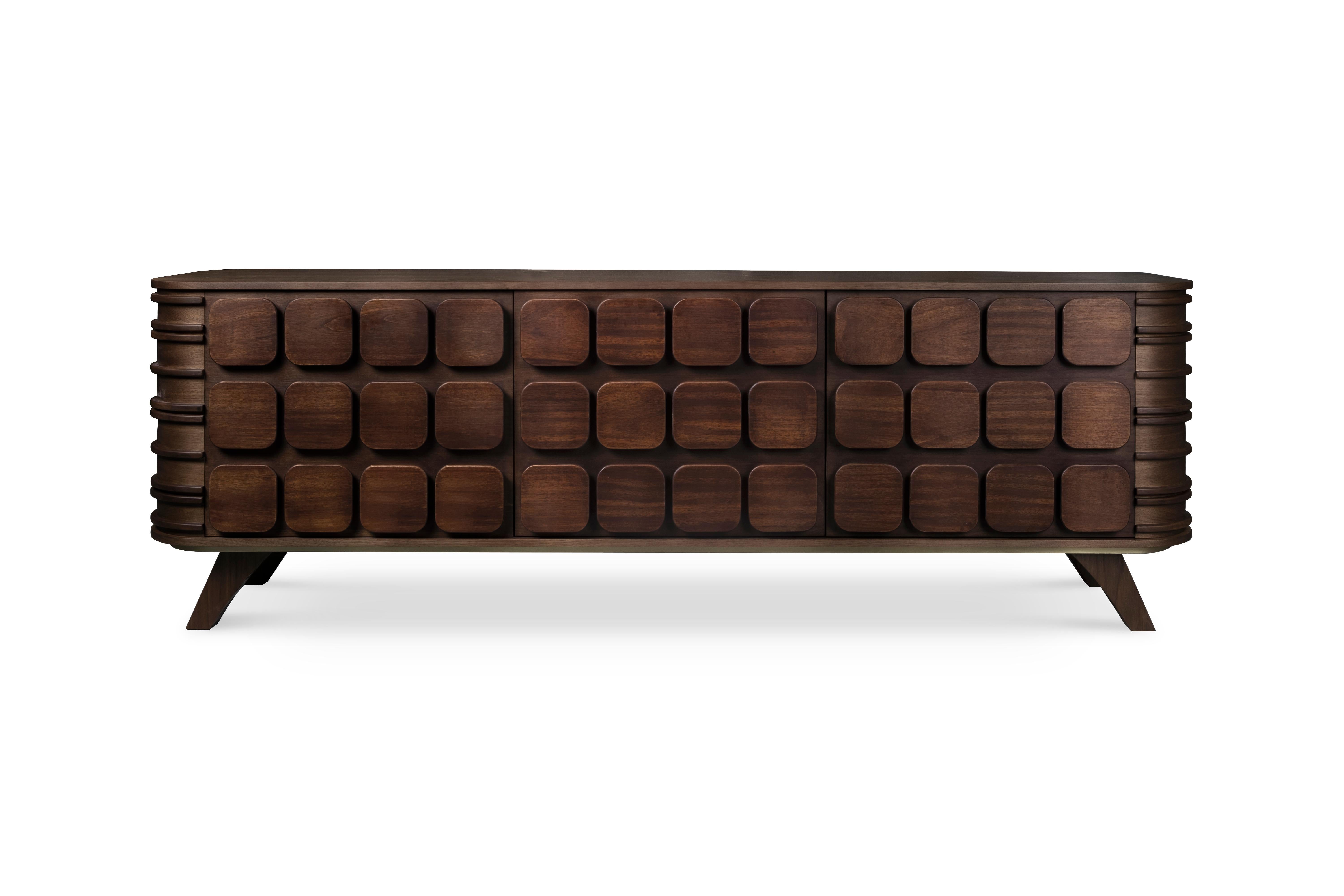 XXI secolo e contemporaneo Credenza Elliotts del 21° secolo in legno di noce realizzata a mano in Portogallo dai Wood Tailors in vendita