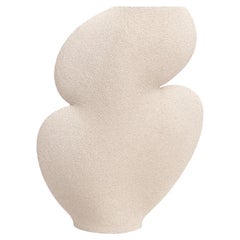 21st Century Ellipse N°1 Vase in White Ceramic, Hand-Crafted in France