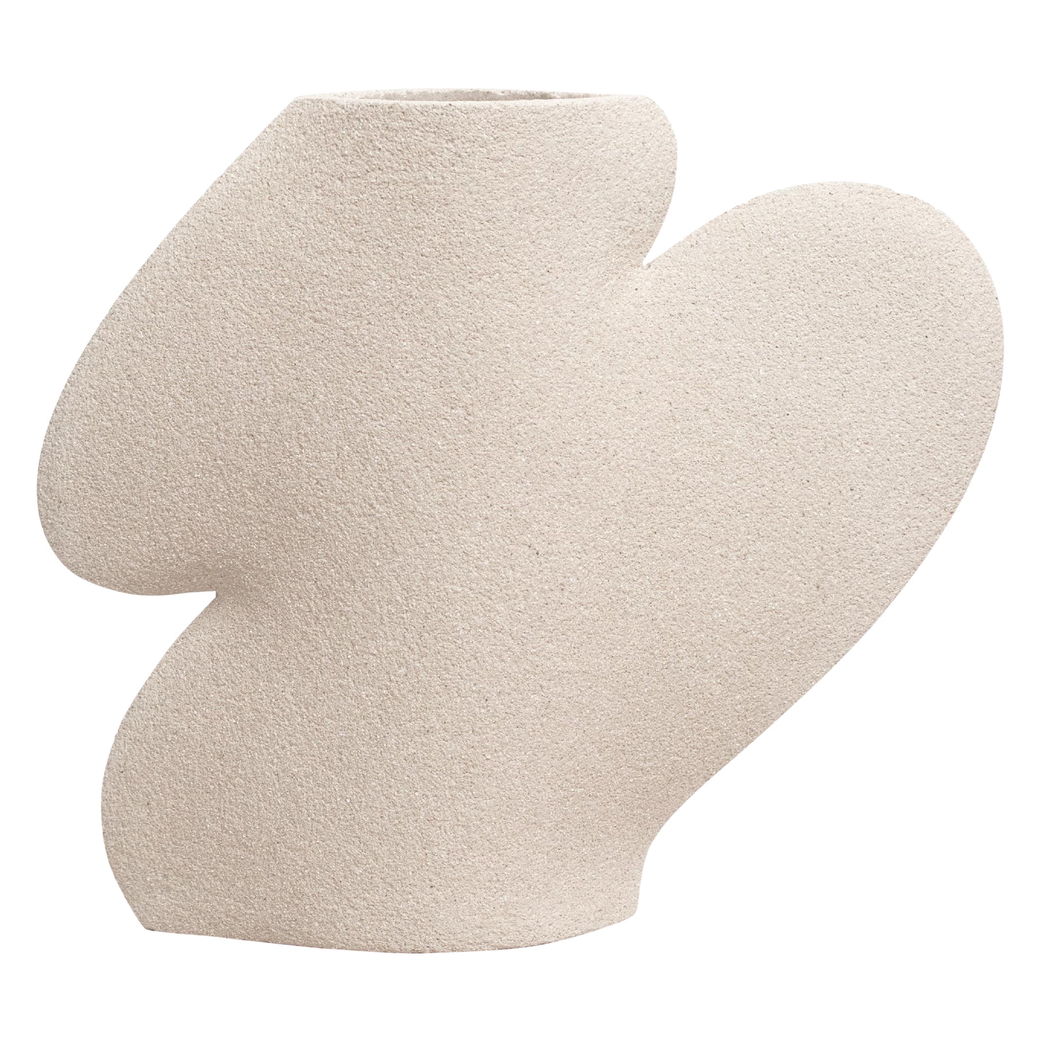 Ellipse N°2 Vase des 21. Jahrhunderts aus weißer Keramik, handgefertigt in Frankreich im Angebot