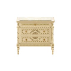 21st Century Empire-Style Night Stand with Marble Top by Modenese Gastone