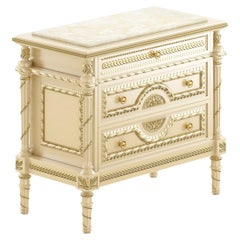 21st Century Empire-Style Night Stand with Marble Top by Modenese Gastone