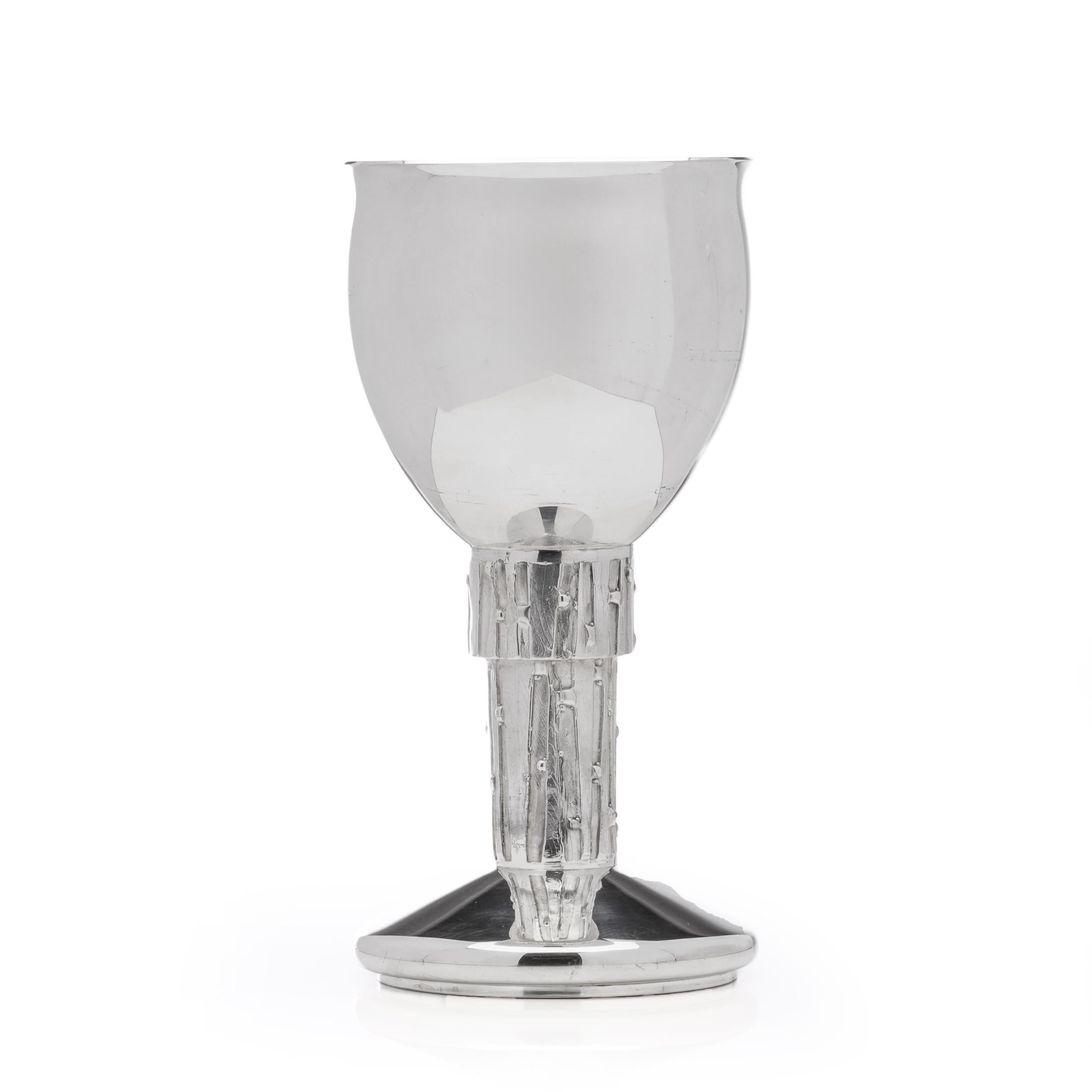 21st-century English Silversmith Brian Asquith 925 sterling silver goblet  For Sale 3