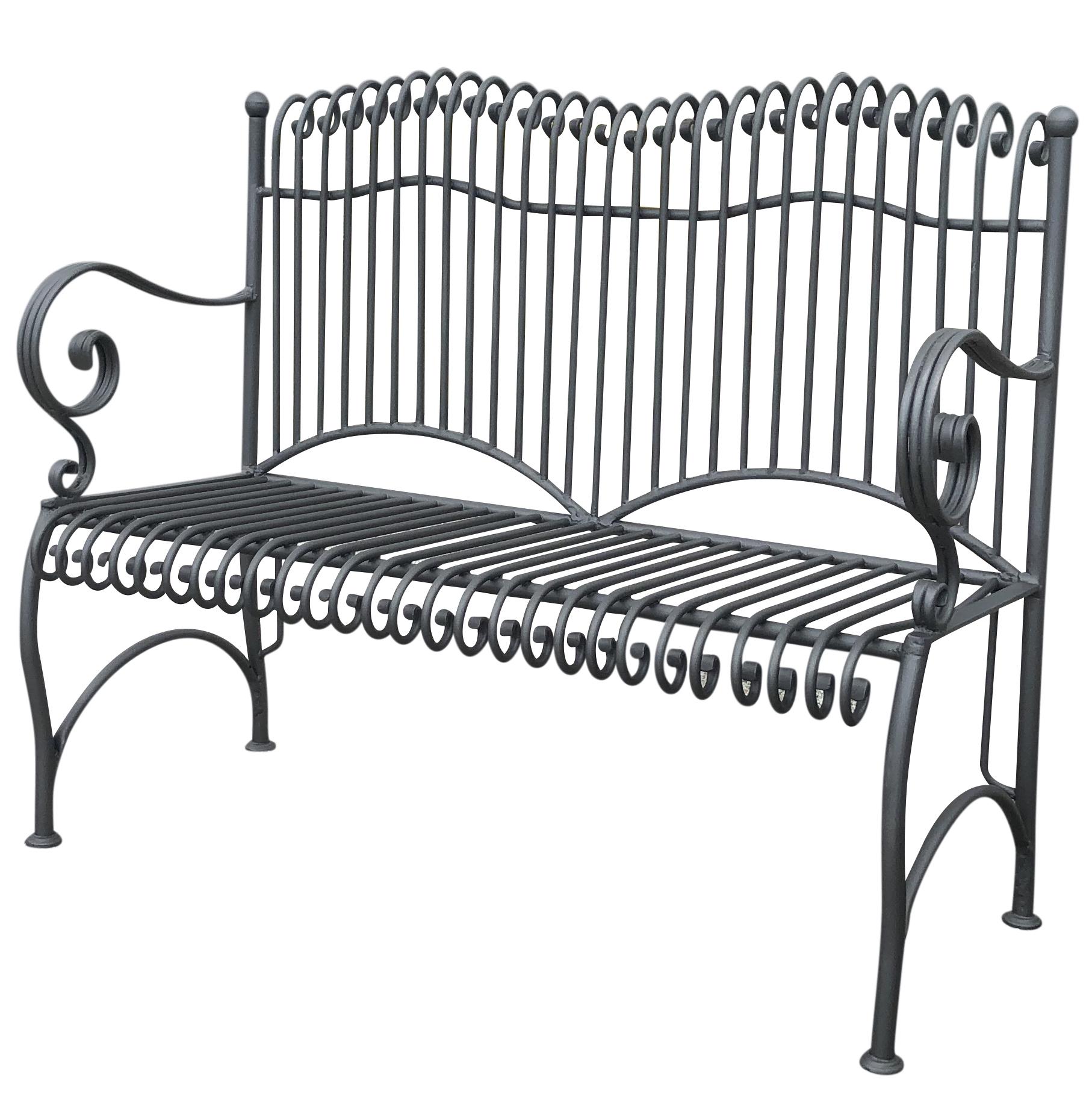 Gartenbank aus verzinktem Metall im englischen Stil des 21. Jahrhunderts (Englisch) im Angebot