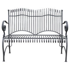 21st Century English Style Garden Galvanized Metal Bench