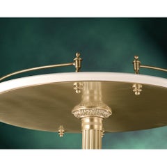 21st Century equipped pedestal in burnished bronze  and porcelain