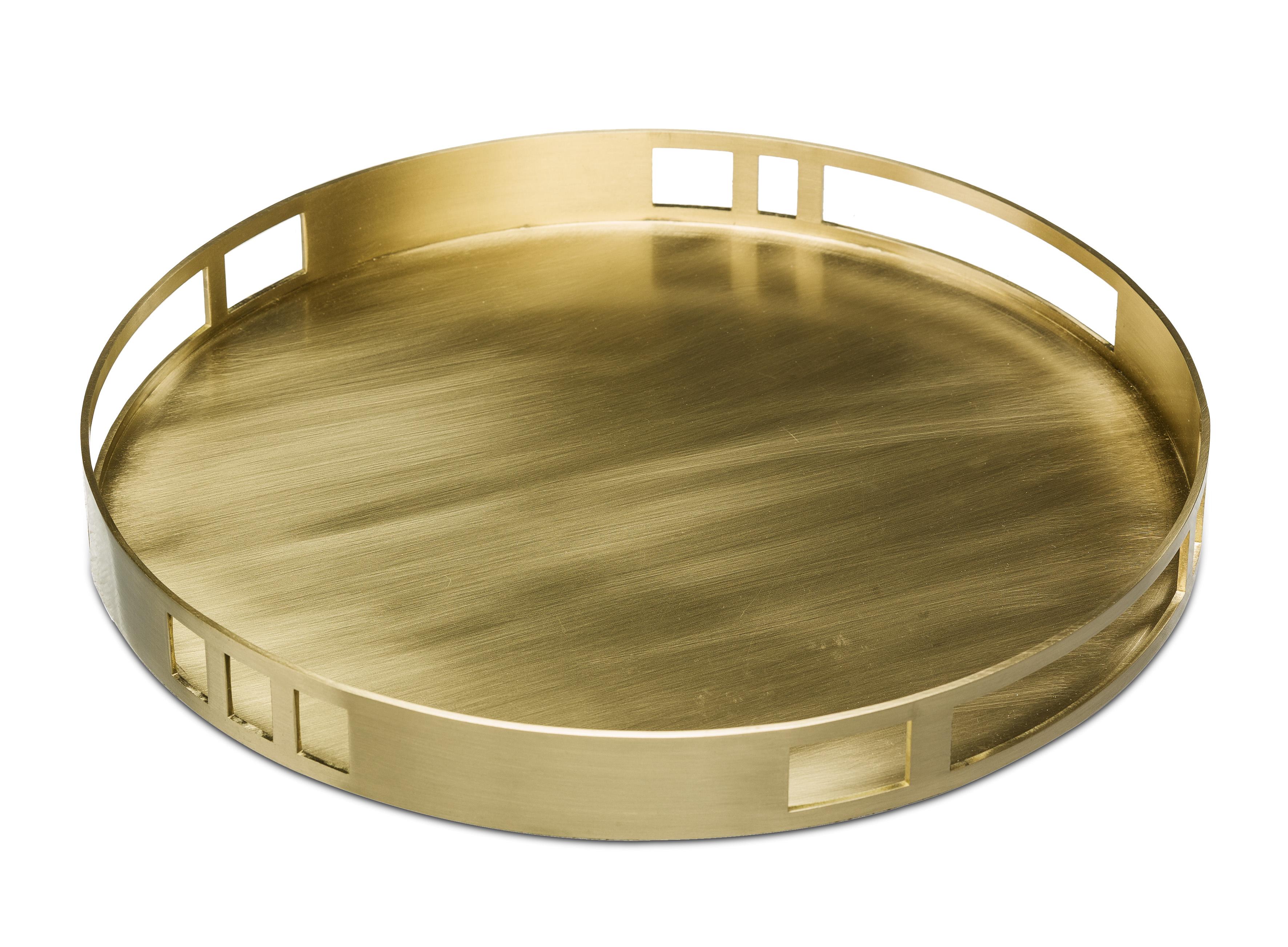 Mid-Century Modern Escape Tray, in Brushed Brass, Handcrafted in Portugal by Duistt For Sale
