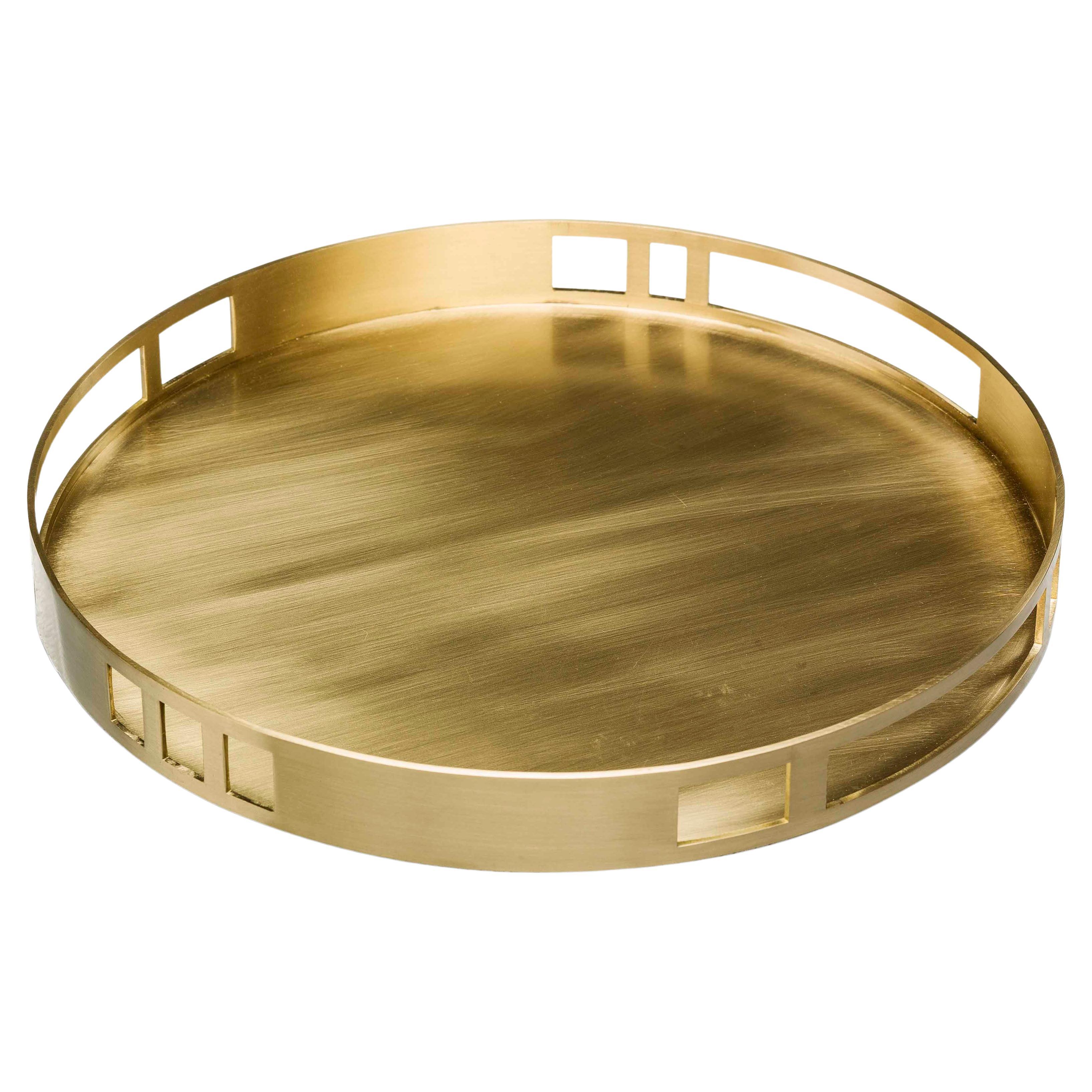 Escape Tray, in Brushed Brass, Handcrafted in Portugal by Duistt For Sale