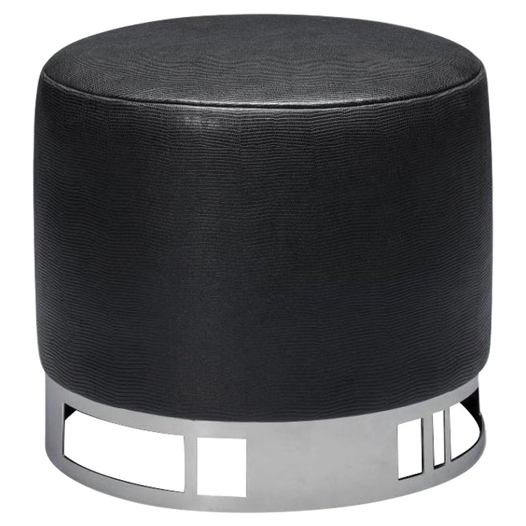 21st Century Escape Stool, in Stainless Steel and Leather, by Duistt
