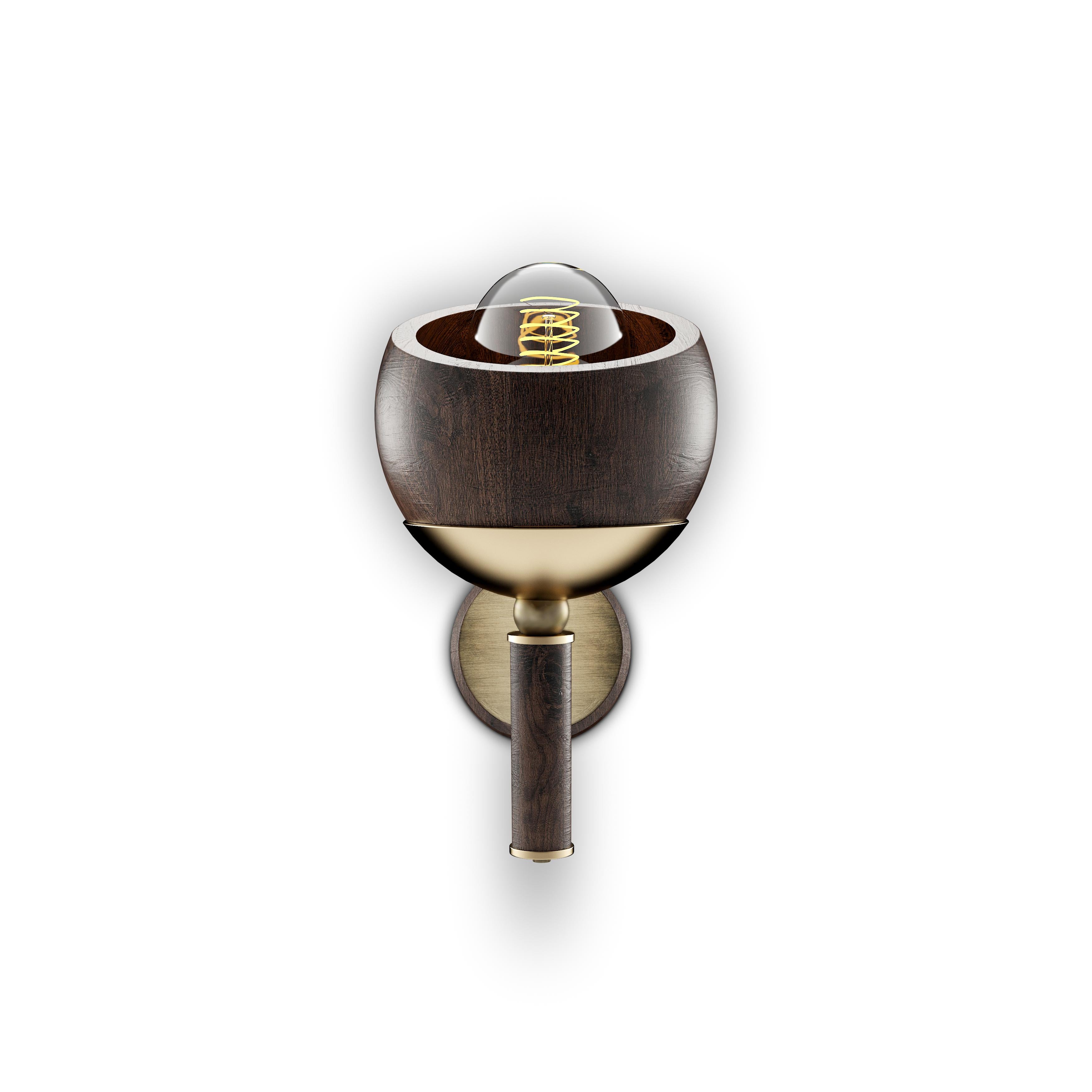 21st Century Essen Wall Lamp Wood Made in Portugal by Wood Tailors For Sale 1