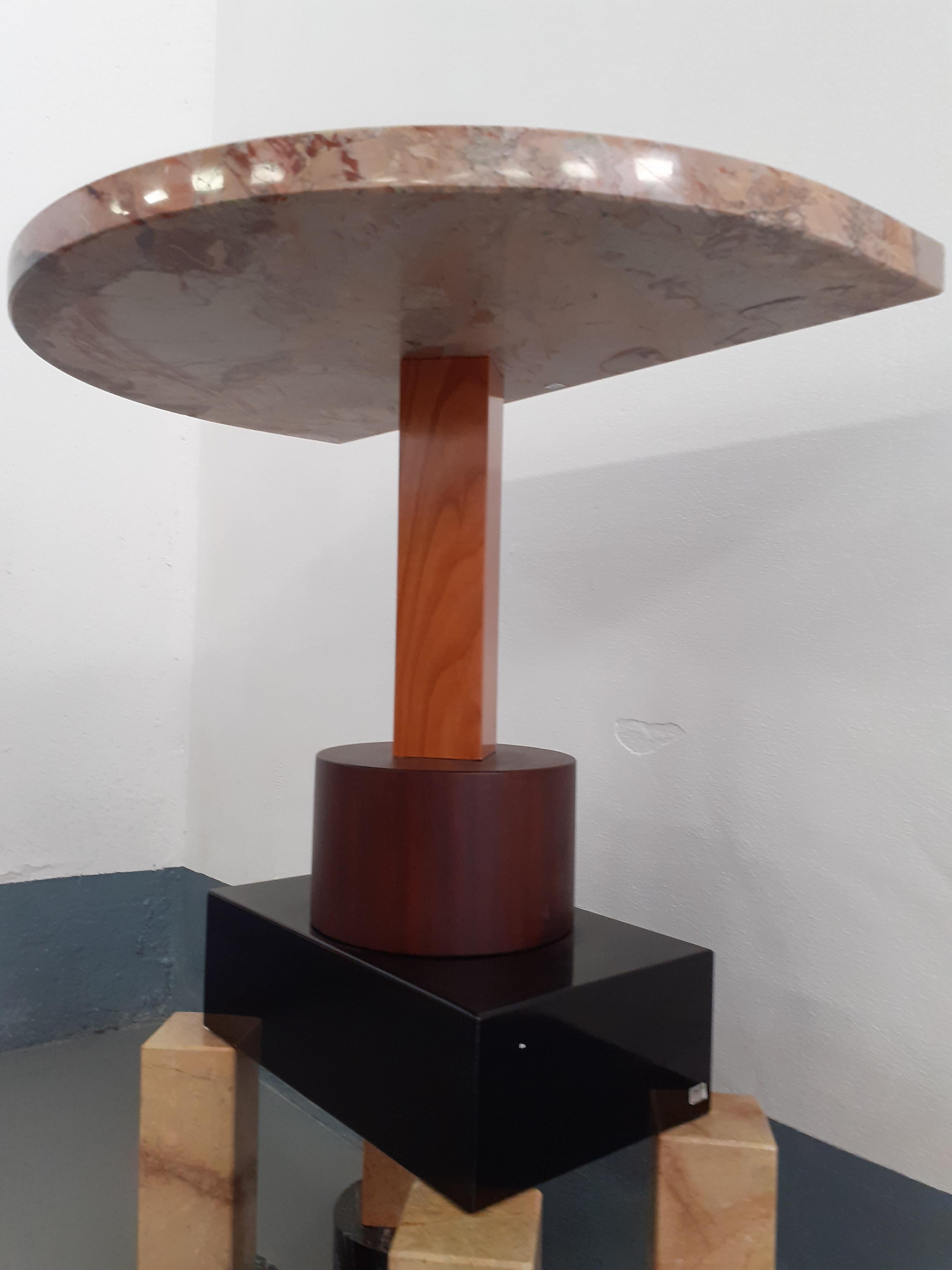 Ettore Sottsas Demistella-Konsole des 21. Jahrhunderts in Briar, polychromer Marmor, Holz (Handgefertigt) im Angebot