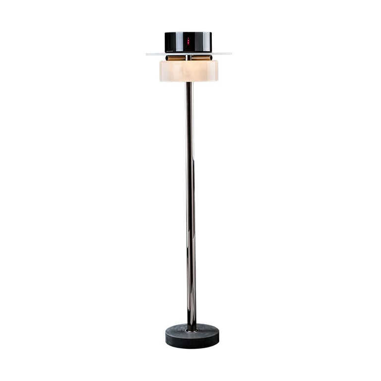 Colección Ettore Sottsass Siglo XXI Lámpara de pie Ratrih en negro/blanco mate