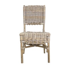 Handgefertigter Barrie Wicker Side Chair aus natürlichem Rattan, Modernes Design